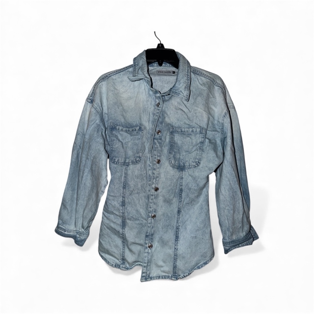 Steve Madden Casual Denim Button-Down Shirt